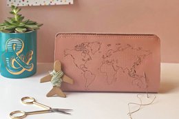 Stitch Travel Wallet - Pink