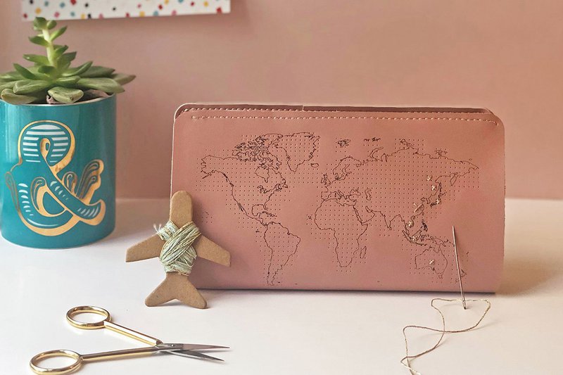 Stitch Travel Wallet - Pink