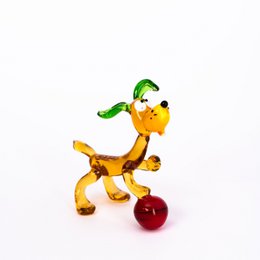 Dog with ball glass animal