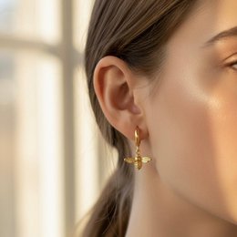 APE – 2in1 Hoops with Gold River Pearl Charm