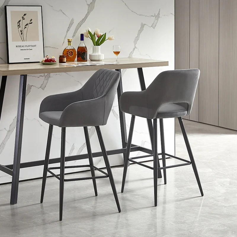 Stein Bar Stools [Set of 2] [75 cm] [Velvet]