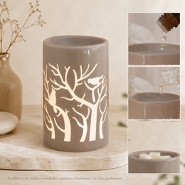 Parfumbrander – Grey Treebee – Verspreiding van geurende was, etherische oliën – Aromatherapie-accessoire – Decoratief cadeau-idee