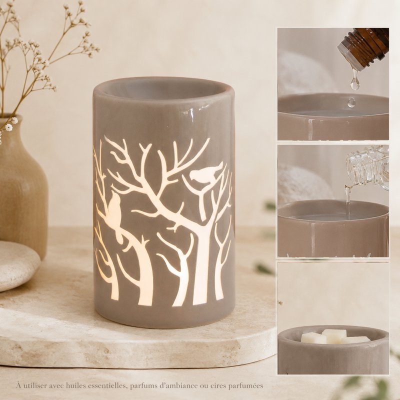 Parfumbrander – Grey Treebee – Verspreiding van geurende was, etherische oliën – Aromatherapie-accessoire – Decoratief cadeau-idee