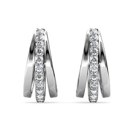 Boucles d'oreilles Aurielle Hoop - ArgentÃ© et Cristal