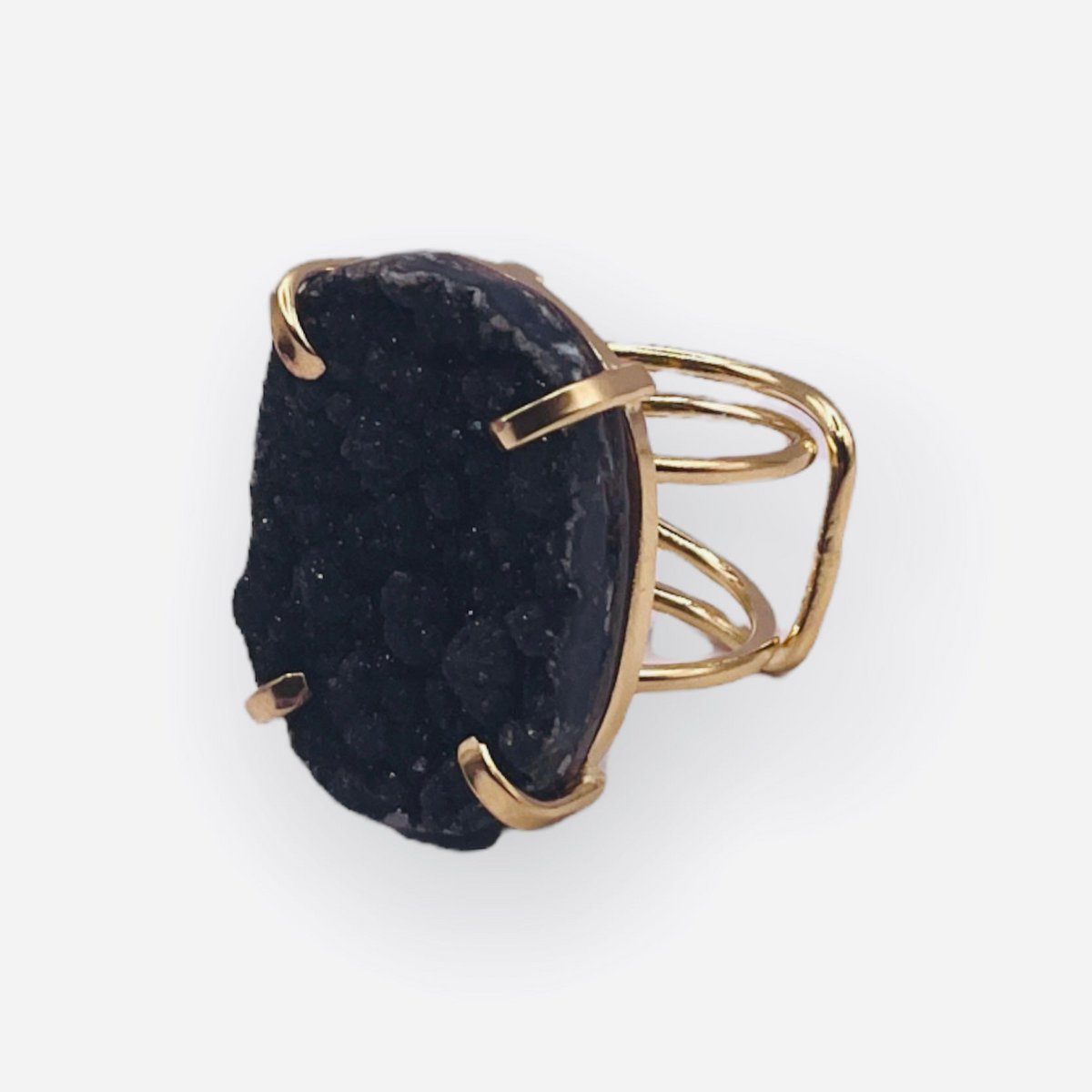 Ring Amarzão Black Druzy