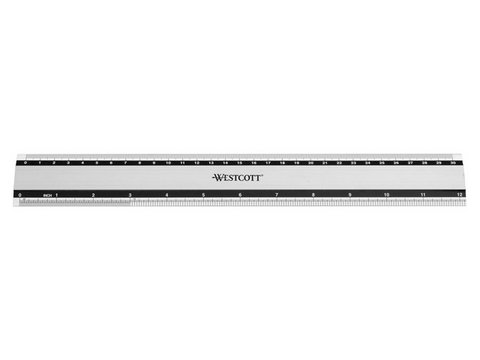 Liniaal Westcott aluminium 30 cm met anti-slip