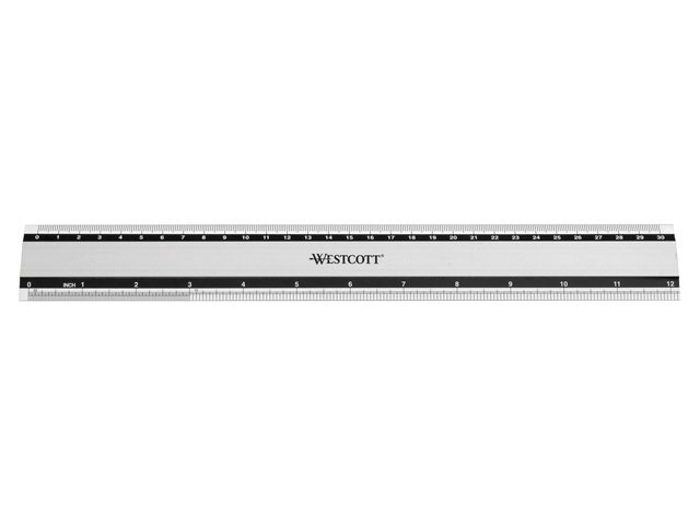 Lineal Westcott Aluminium 30 cm mit Anti-Rutsch