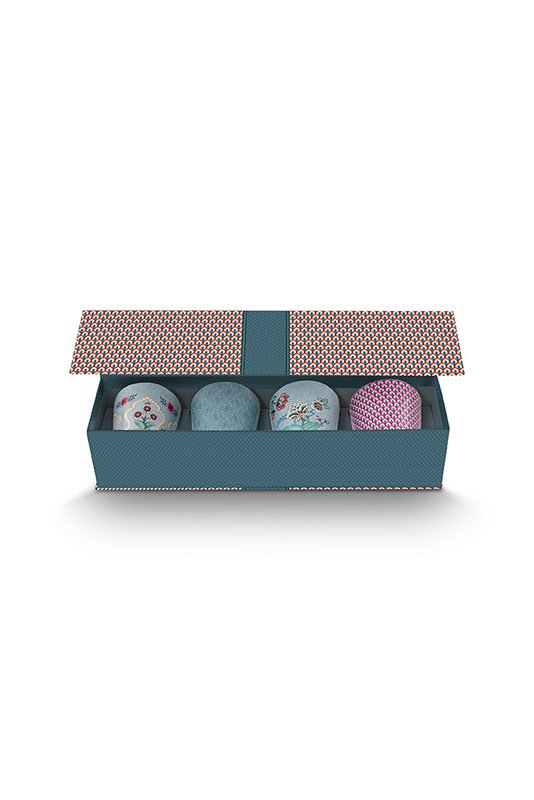 Giftset Mugs without Ear Oriental Flower Festival Blue 230ml