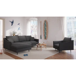 4-Seater Left Corner Sofa ALFAMA - Dark Grey