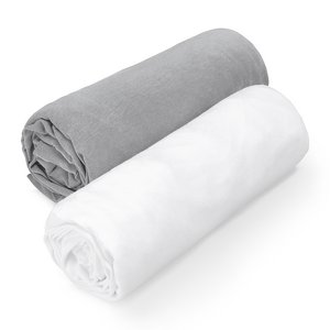 Cotton jersey sheet 2-pack - grey-white