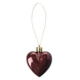 Kerstbal Set van 8 Hart 5 cm Meerkleurig Kunststof