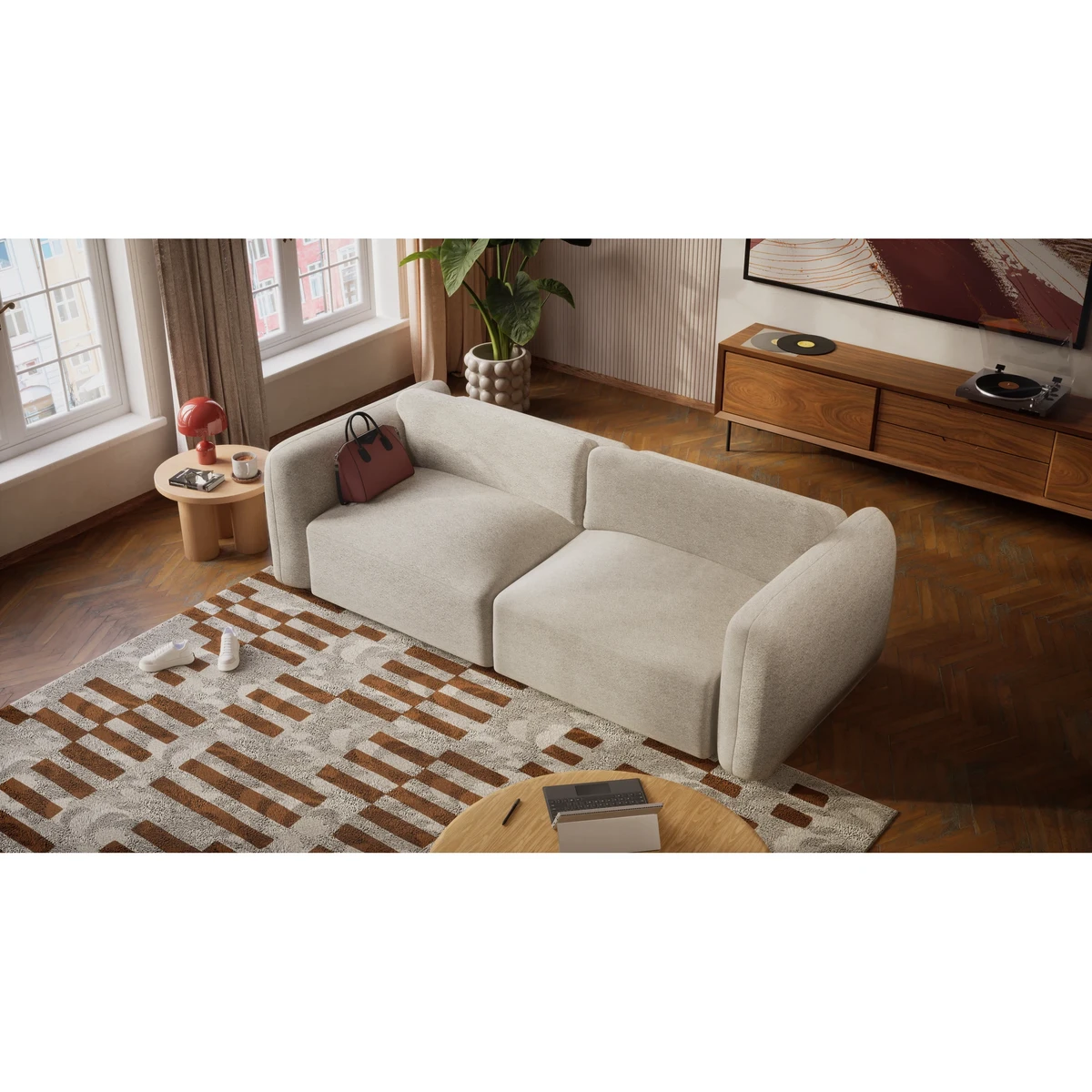 3-Seater Sofa Bed NORREBRO - Beige