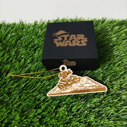 Zestaw 6 drewnianych ozdób choinkowych Star Wars, prezent dla nerdów i maniaków, ozdoby choinkowe, wystrój domu, ekologiczne dekoracje świąteczne, statki kosmiczne