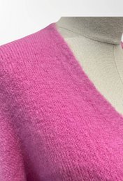 Dame cardigan - Premium kvalitet - Blød strik dyb V-hals med knapper - ALPACA/ULD - 23050