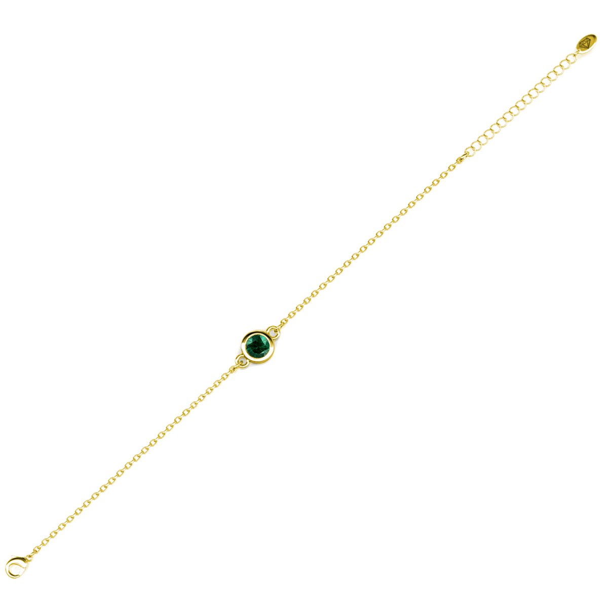 Birth Stone Bracelet - Gold and Green