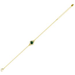 Birth Stone Bracelet - Gold and Green
