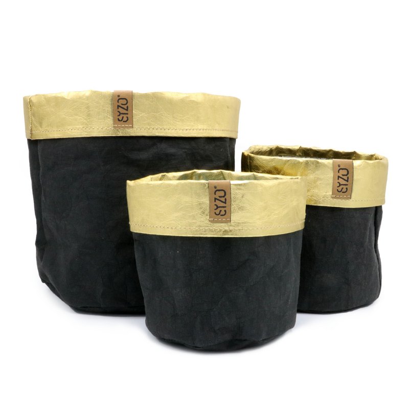 SIZO Paper Bag black/golden edge with waterproof biodegradable liner