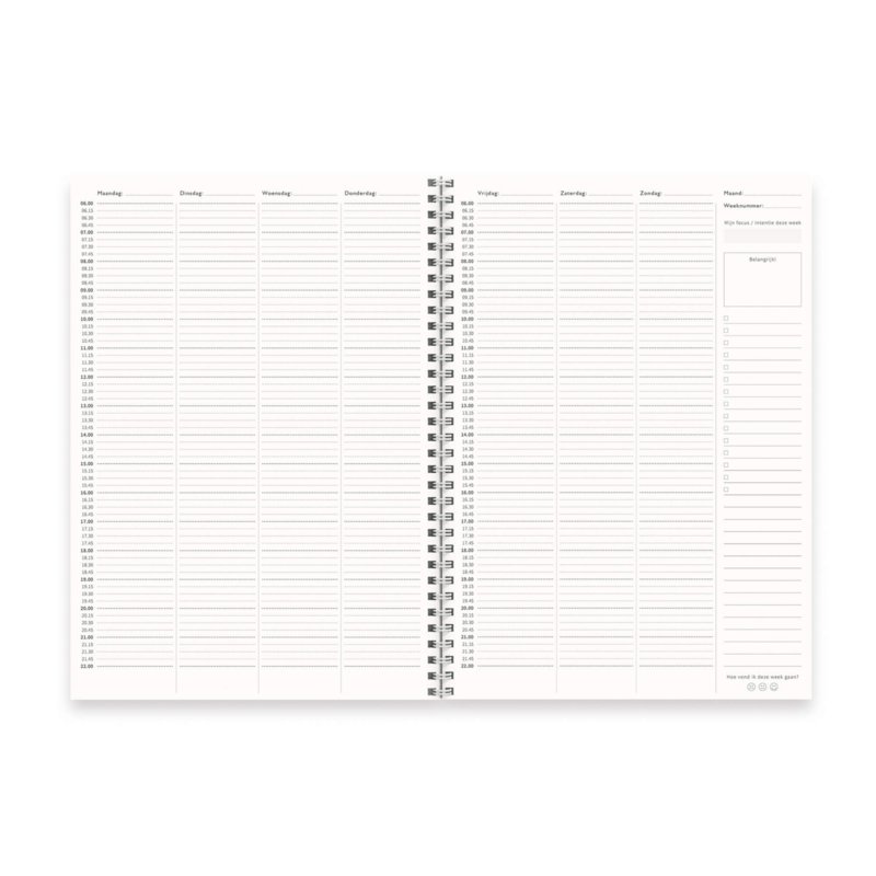Prikkelarme A4 weekplanner 'Lotus' planboekje / werkboek met ringband