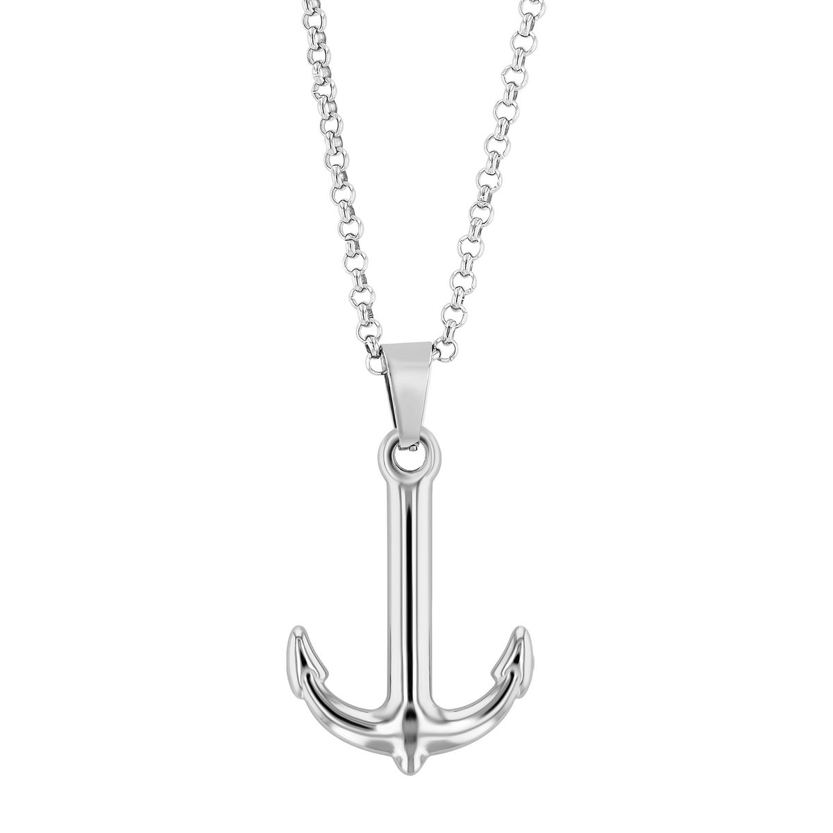 "Shir", stainless steel pendant, anchor, silver-colored