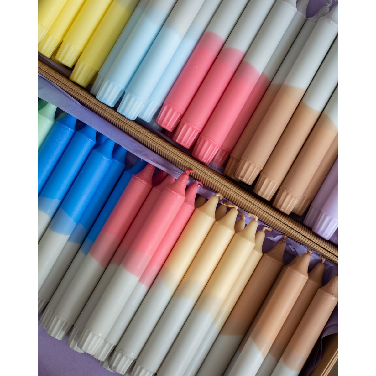 Spitzkerzen - Mischung aus grauen Farben