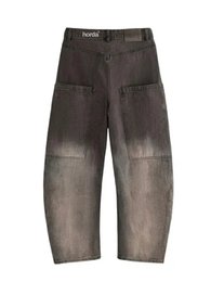 Jeans Balloon Grey In Cotone 100% – Fit Wide Leg Distressed Vintage