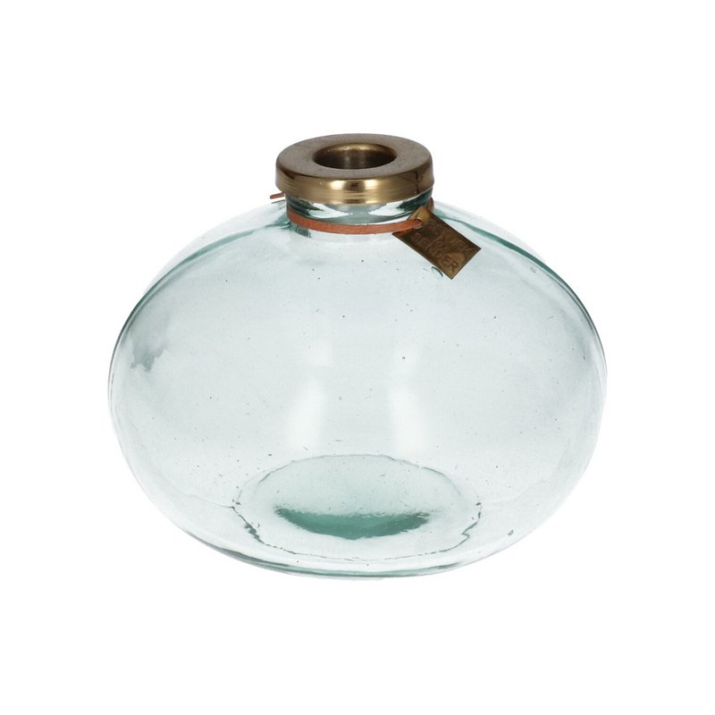Vase/ lysestage lille genanvendt glas glad booby