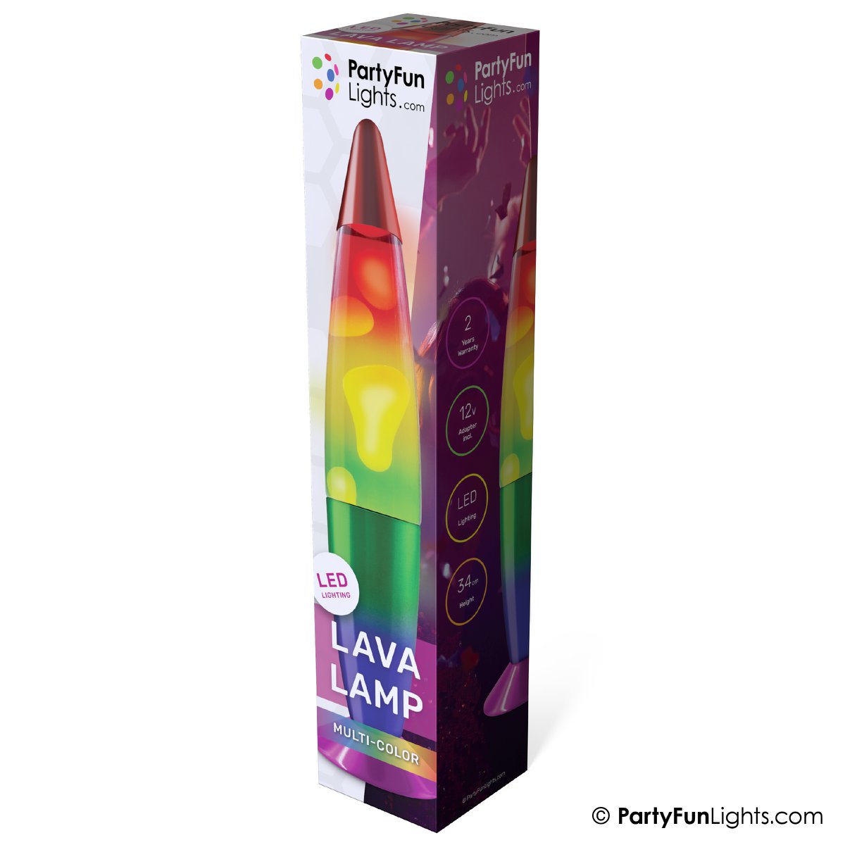 Lava Lamp Rainbow Look LED - 34 cm - Lava lamp mood lighting - Night light for children 6+
