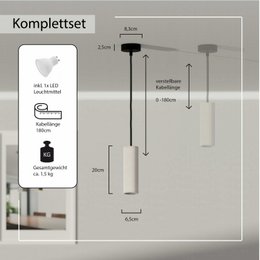 Pendel "Nara20" betonlampe GU10 Sølv