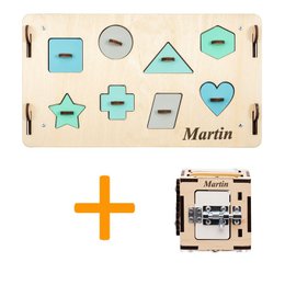 Set - BusyBoard maison natura/menthe et cube créatif
