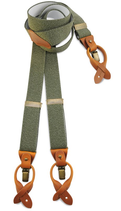 Sir Redman deluxe suspenders Denim Urban green