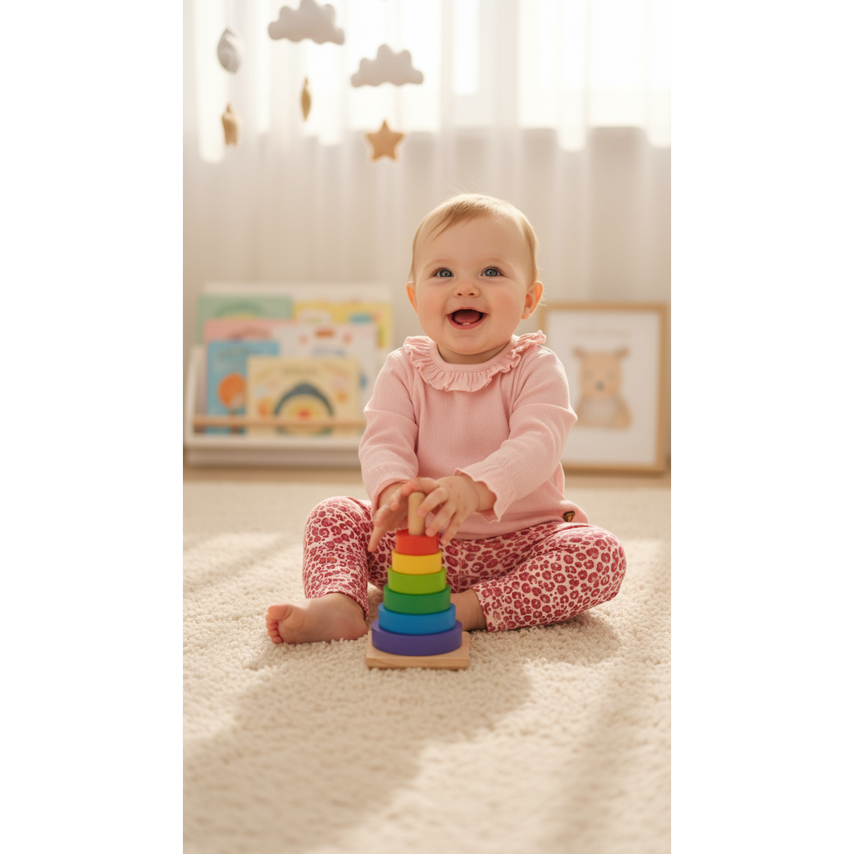 Little Chiq Baby Leggings mit rosa Leopardenmuster