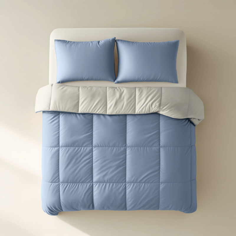 Piumino in cotone Zelesta Deluxe Duo Percalle - Dream Blue e Cream