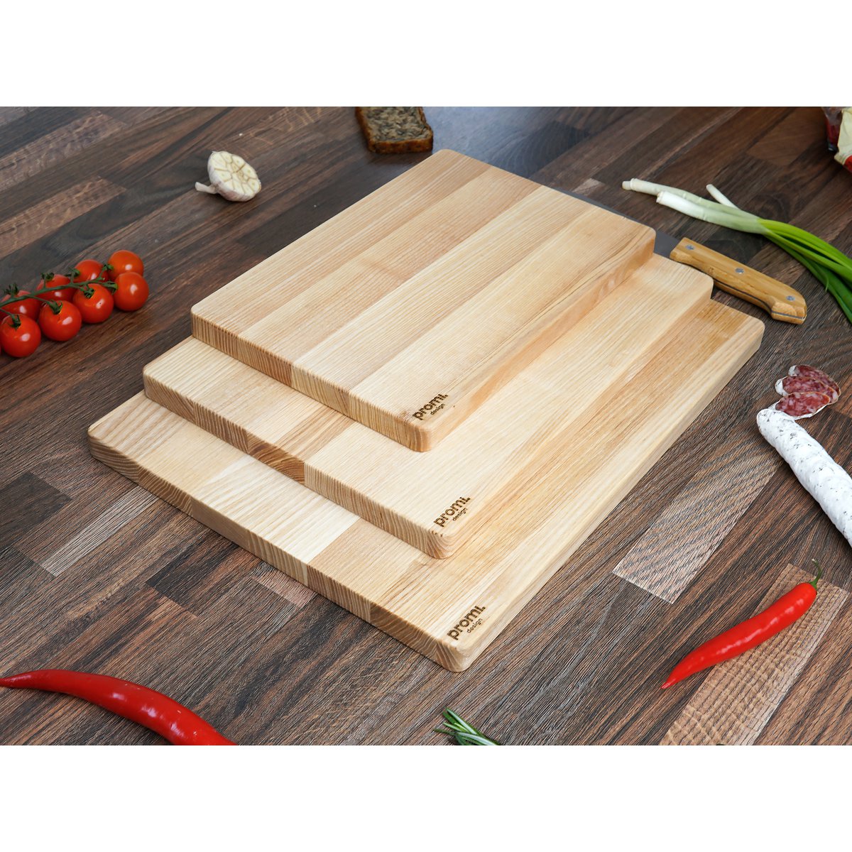 Planche à découper en bois de frêne naturel dur 3 tailles