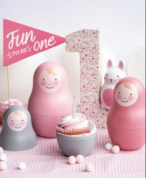 Pink Nesting Babies with Chiming Bo Bunny