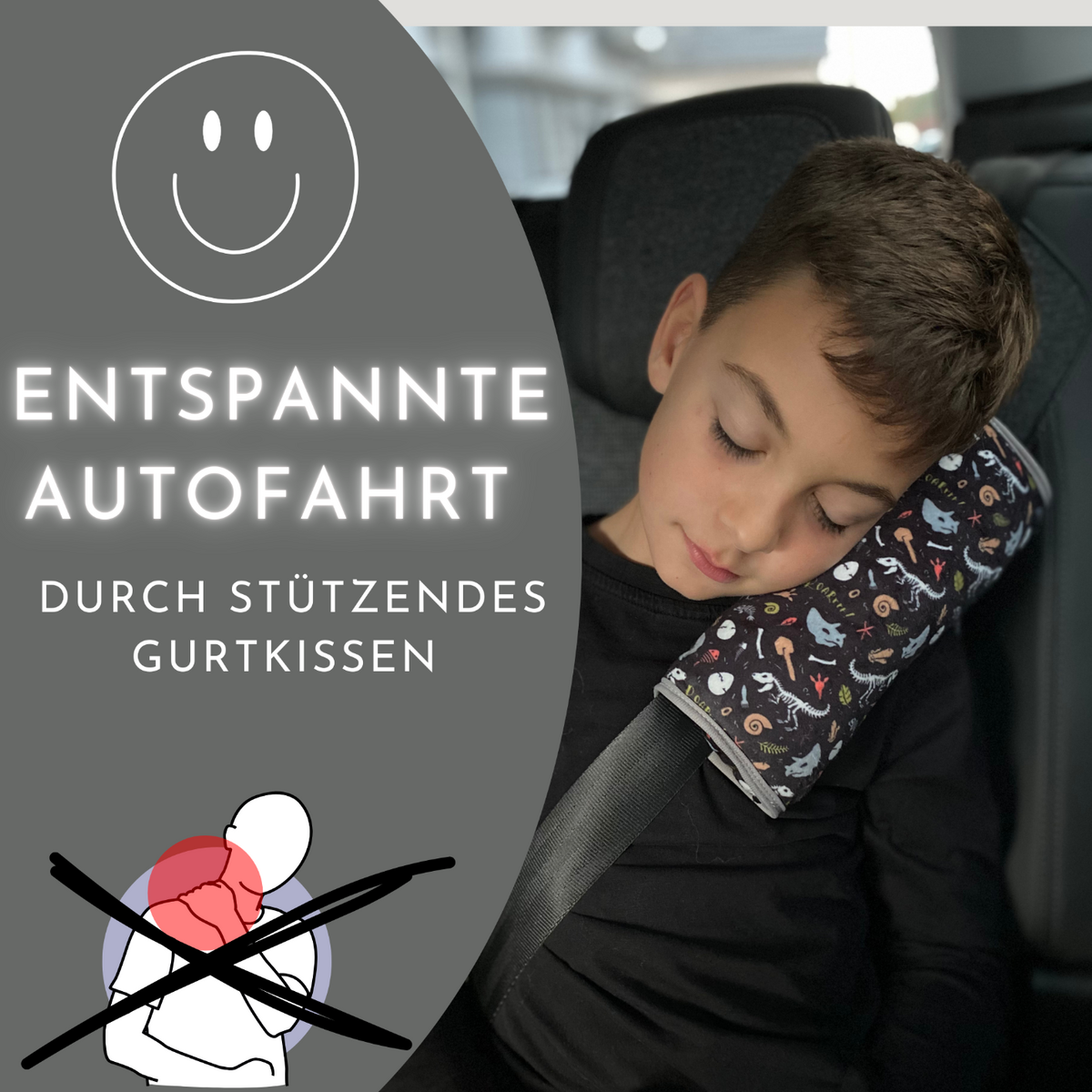 Car sleeping pillow dinosaur skeleton