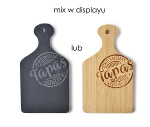 MODERN KITCHEN Tapas board 20x11cm (case 12 wooden and 12 slate boards)