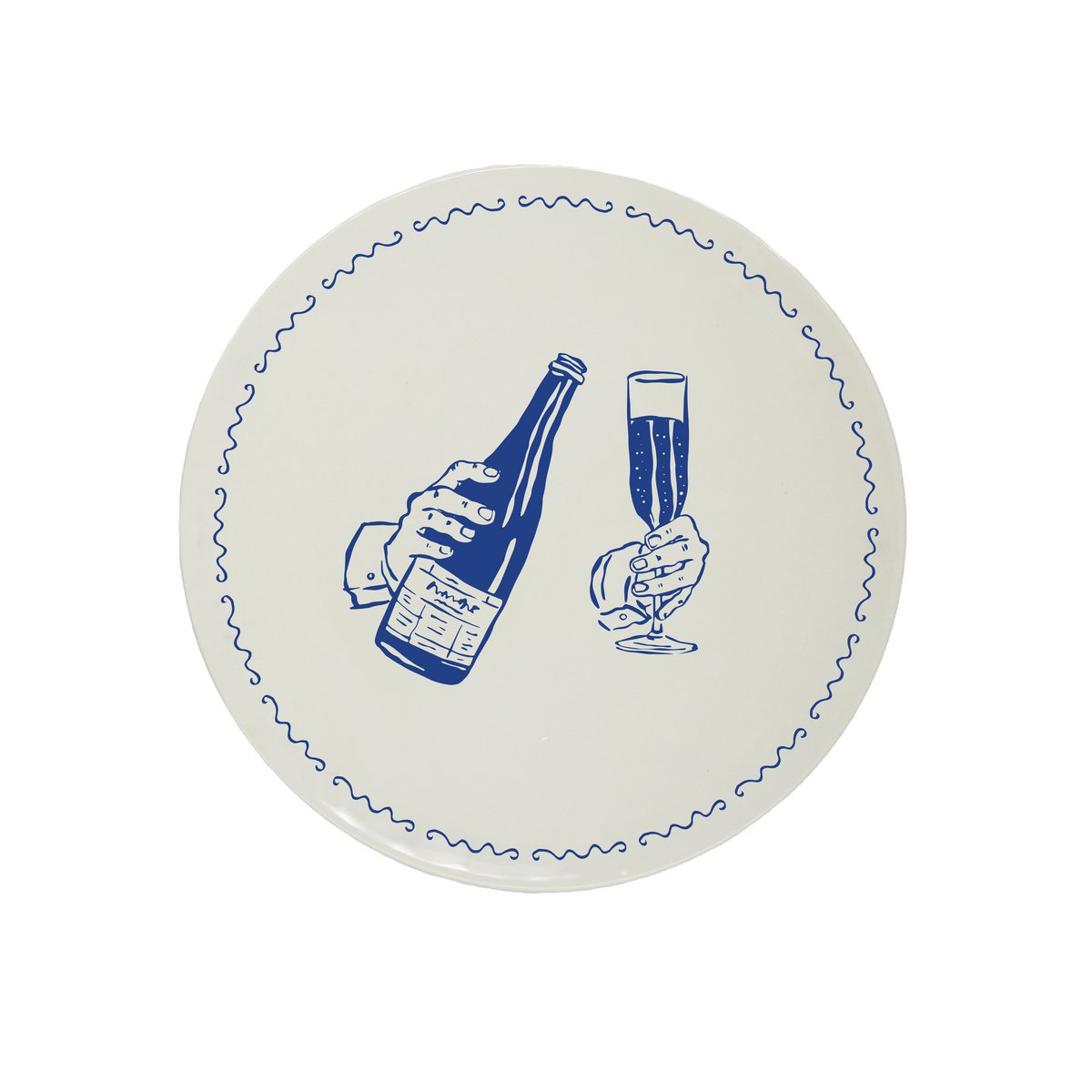 Le champagne de la plaque de dessert traite l'humeur