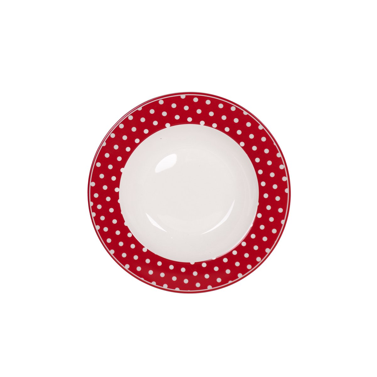 Porseleinen soepbord Polka dot rood 22 cm Isabelle Rose