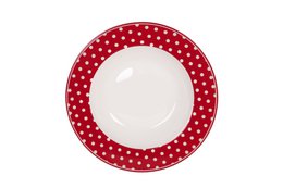 Plato hondo de porcelana Lunares rojo 22 cm Isabelle Rose