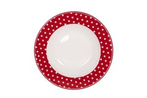 Porseleinen soepbord Polka dot rood 22 cm Isabelle Rose