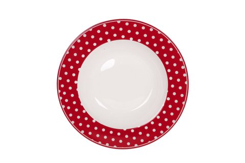 Porseleinen soepbord Polka dot rood 22 cm Isabelle Rose