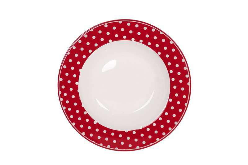 Porseleinen soepbord Polka dot rood 22 cm Isabelle Rose