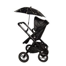 Bellasol - Mármol dorado negro - Parasol cochecito/silla de paseo universal - Revestimiento especial resistente a los rayos UV - 1 año de garantía