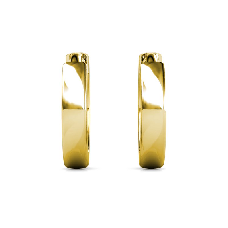 Boucles d'oreilles Circle Hoop - Doré et Cristal