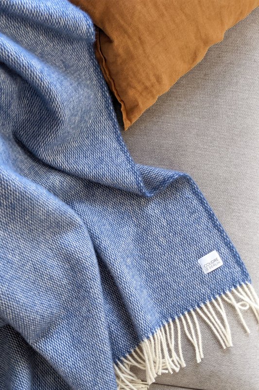 Wool blanket/cuddly blanket pickstitch rain