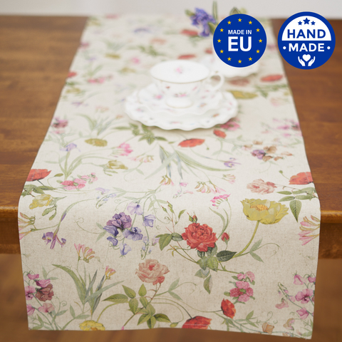 Table Runner, different sizes, Cotton-Linen mix, printed | Blossom