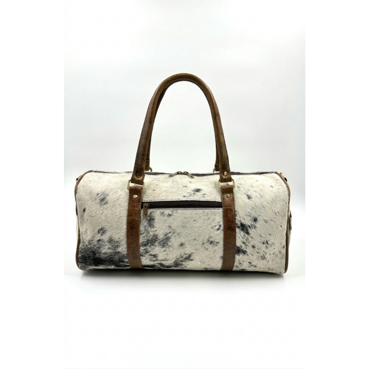 Håndlavet rejsetaske i læder og naturlig pels – Artisan 42 cm "Elite" Duffle & Unique Unisex Weekender