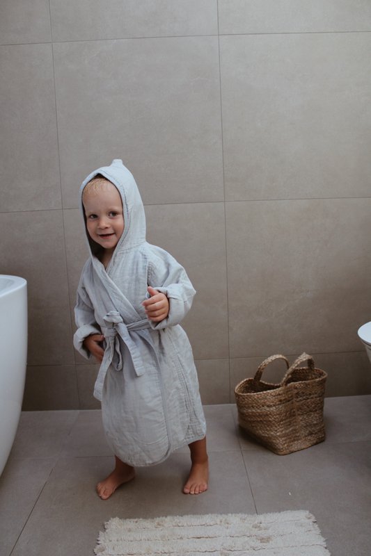 Organiczny szlafrok muślinowy 24-36 miesięcy (szary)