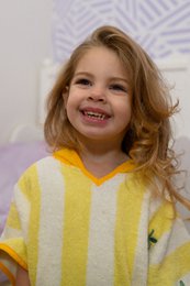Poncho Pedro Pera con cappuccio in spugna di cotone per bambini
