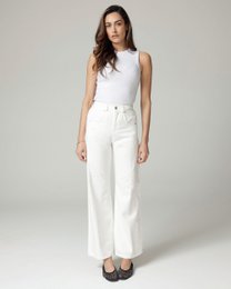 Hvide wide-leg high-rise jeans | Violaen